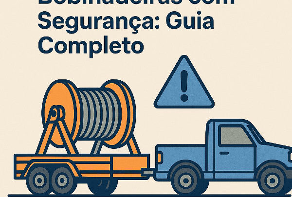 Transporte seguro de bobinadeiras com reboque industrial