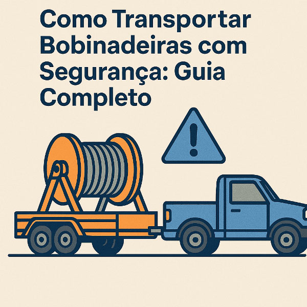 Transporte seguro de bobinadeiras com reboque industrial